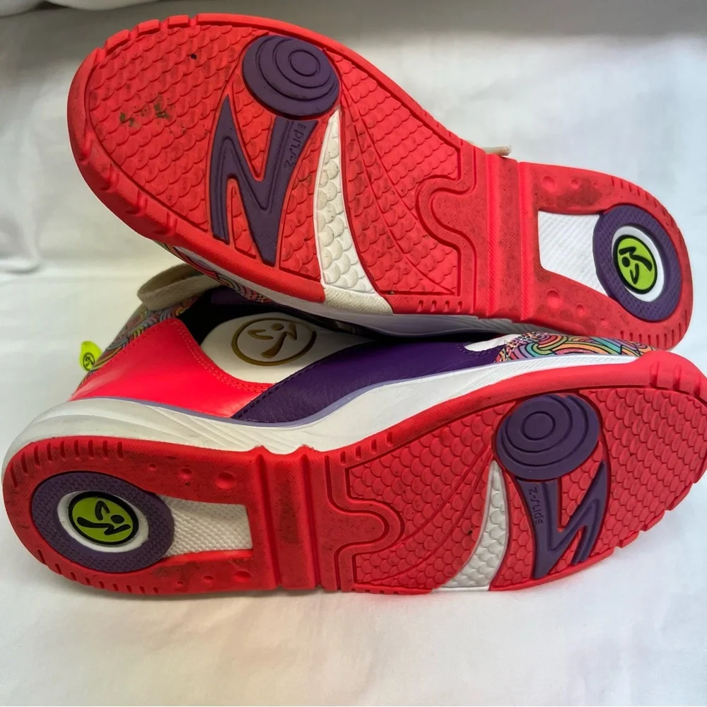 ZUMBA colorful neon rainbow hightop tennis shoes. - Picture 6 of 10